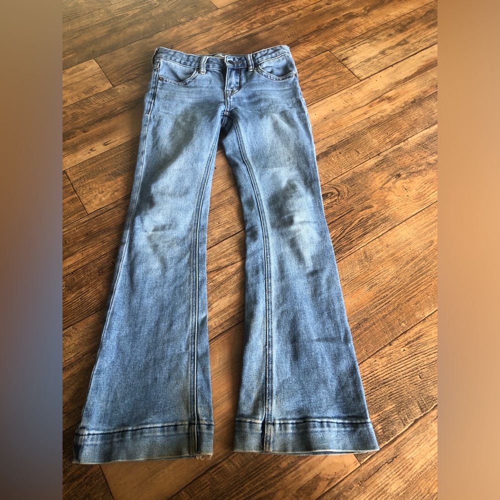 Girls Denim Rock Roll Trouser Jeans Size 10 Youth Light Jean Cowgirl, Read Ad